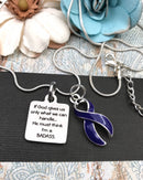 Violet Purple Ribbon Necklace - If God Gives Us Only What We Can Handle, He Must Think I'm A BADASS - Rock Your Cause Jewelry