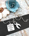 White Ribbon Necklace - If God Gives Us What We Can Handle, He Must Think I'm A Badass - Rock Your Cause Jewelry