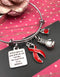 Red Ribbon Charm Bracelet - If God Gives Us Only What We Can Handle ... He Must Think I'm a Badass - Rock Your Cause Jewelry