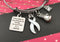 White Ribbon Charm Bracelet - If God gives us only what we can handle... He must think Im a Badass - Survivor Awareness Gift - Rock Your Cause Jewelry