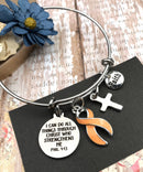 Peach Ribbon Charm Bracelet – Phil 4 13 I Can Do All Things Through Christ - Rock Your Cause Jewelry
