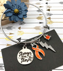 Orange Ribbon Charm Bracelet - Stronger Than The Storm - Rock Your Cause Jewelry