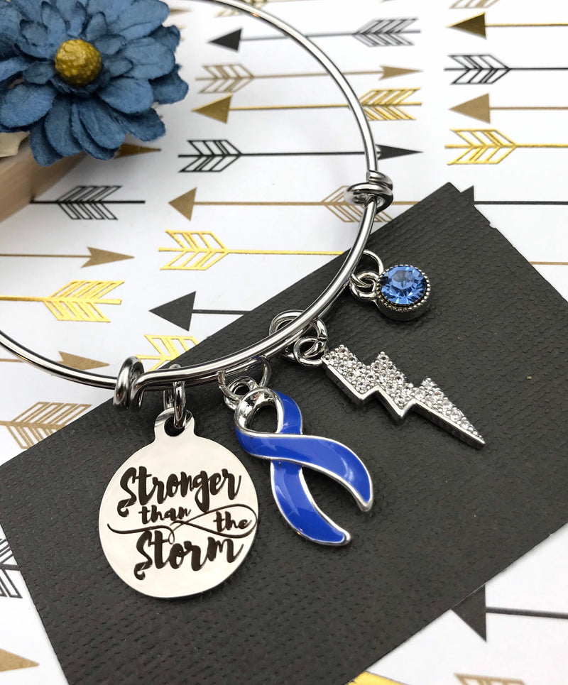 Periwinkle Ribbon Bracelet - Stronger Than The Storm - Rock Your Cause Jewelry