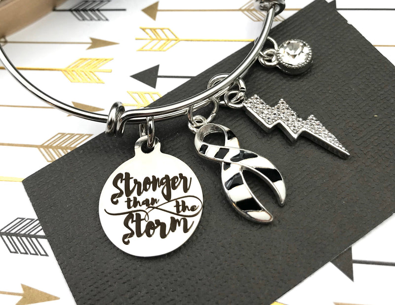 Zebra Ribbon Bracelet - Stronger Than The Storm - Rock Your Cause Jewelry