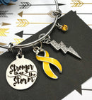 Yellow Ribbon Bracelet - Stronger Than The Storm - Rock Your Cause Jewelry