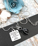 Black Ribbon Awareness Necklace - If God Gives Us Only What We Can Handle, He Must Think I'm A BADASS - Rock Your Cause Jewelry