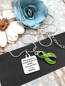 Lime Green Ribbon Awareness Necklace - If God Gives Us What We Can Handle - Rock Your Cause Jewelry