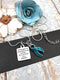 Teal Ribbon Necklace - If God Gives us Only What We Can Handle, He Must Think I'm Badass Necklace - Rock Your Cause Jewelry
