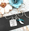 Teal & White Ribbon Necklace - If God Gives Us Only What We Can Handle .. He MustThink I'm a Badass - Rock Your Cause Jewelry