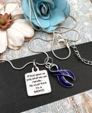 Violet Purple Ribbon Necklace - If God Gives Us Only What We Can Handle, He Must Think I'm A BADASS - Rock Your Cause Jewelry