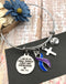 Blue & Purple Ribbon Bracelet - Phil 4:13 I Can Do All Things Through Christ - Rock Your Cause Jewelry