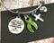 Lime Green Ribbon Charm Bracelet - Phil 4 13 / I Can Do All Things Through Christ Who Strengthens Me - Rock Your Cause Jewelry