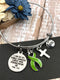 Lime Green Ribbon Charm Bracelet - Phil 4 13 / I Can Do All Things Through Christ Who Strengthens Me - Rock Your Cause Jewelry