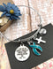 Teal Ribbon Charm Bracelet - Phil 4:13 I Can Do All Things Through Christ - Rock Your Cause Jewelry