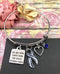 ALS / Blue & White Striped Ribbon Bracelet - You Are More Loved Than You Could Possibly Know - Rock Your Cause Jewelry