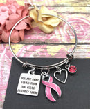 Pink Ribbon Charm Bracelet - You are More Loved Than You Could Possibly Know - Rock Your Cause Jewelry