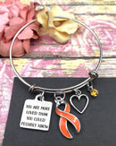 Orange Ribbon Bracelet - You Are More Loved Than You Could Possibly Know - Rock Your Cause Jewelry