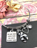 Zebra Ribbon Charm Bracelet - You are More Loved Than You Could Possibly Knonw - Rock Your Cause Jewelry