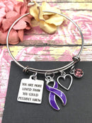 Purple Ribbon Bracelet - You Loved Are More Loved Than You Could Possibly Know - Rock Your Cause Jewelry