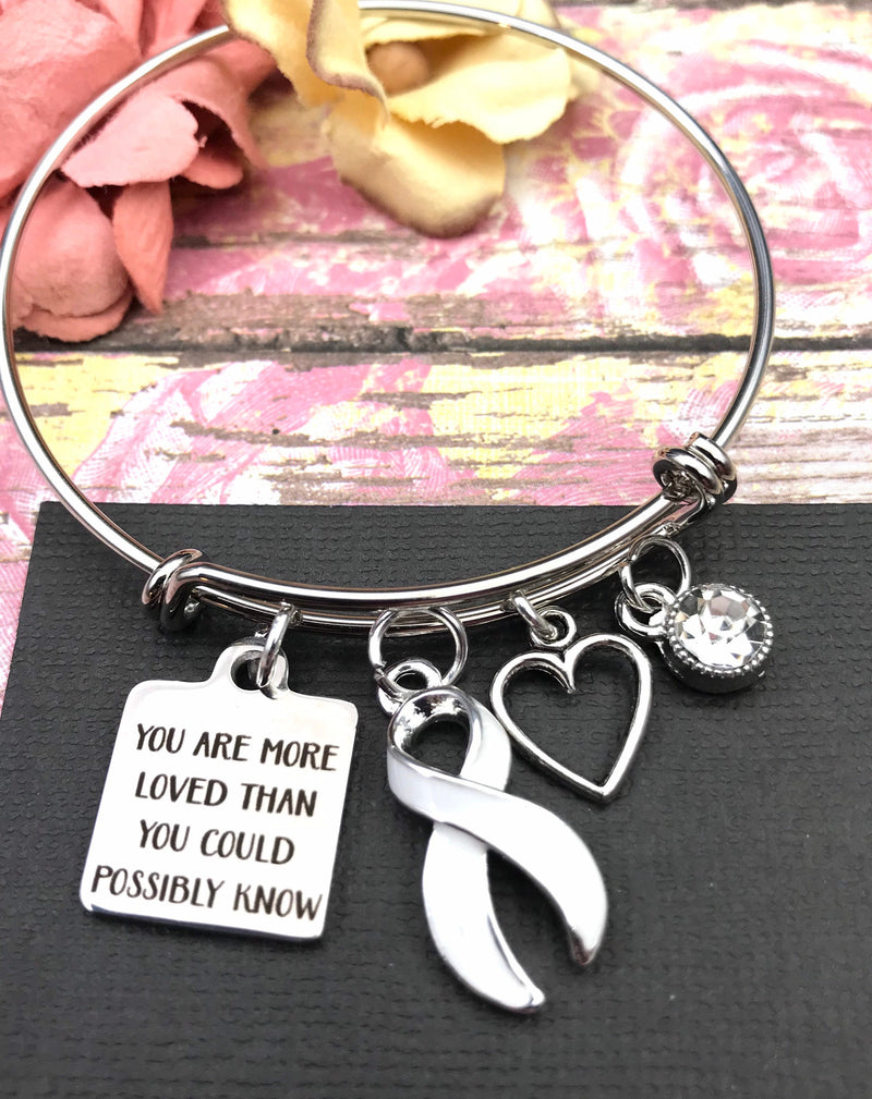 White Ribbon Bracelet - You are More Loved Than You Could Possibly Know - Rock Your Cause Jewelry