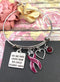 Burgundy Ribbon Charm Bracelet - You are More Loved Than You Could Possibly Know - Rock Your Cause Jewelry