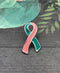 Pink and Teal Ribbon Pin / Previvor Lapel Pin - Rock Your Cause Jewelry