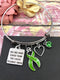 Lime Green Ribbon Charm Bracelet - You Are More Loved Than You Could Possibly Know - Rock Your Cause Jewelry