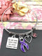 Purple Ribbon Bracelet - You Loved Are More Loved Than You Could Possibly Know - Rock Your Cause Jewelry