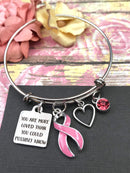 Pink Ribbon Charm Bracelet - You are More Loved Than You Could Possibly Know - Rock Your Cause Jewelry