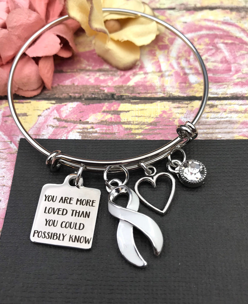 White Ribbon Bracelet - You are More Loved Than You Could Possibly Know - Rock Your Cause Jewelry