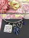 Dark Navy Blue Ribbon Bracelet - You Are More Loved Than You Could Possibly Know - Rock Your Cause Jewelry