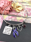 Violet Purple Ribbon Charm Bracelet - You Are More Loved Than You Could Possibly Know - Rock Your Cause Jewelry
