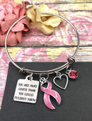 Pink Ribbon Charm Bracelet - You are More Loved Than You Could Possibly Know - Rock Your Cause Jewelry