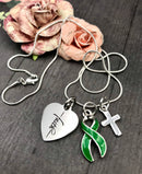 Green Ribbon Necklace Faith Necklace - Rock Your Cause Jewelry