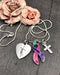 Pink Purple Teal (Thyroid) Ribbon Necklace - Faith - Rock Your Cause Jewelry