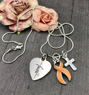 Peach Ribbon Faith Necklace - Rock Your Cause Jewelry