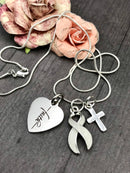 White Ribbon Faith Necklace - Rock Your Cause Jewelry