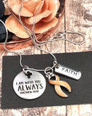 Peach Ribbon Necklace - I Am With You Always - Matthew 28:20 - Rock Your Cause Jewelry