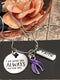 Purple Ribbon Necklace - I Am With You Always - Matthew 28:20 - Rock Your Cause Jewelry
