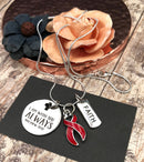 Red Ribbon Necklace - I Am With You Always - Matthew 28:20 - Rock Your Cause Jewelry