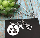 Zebra Stripe Ribbon Necklace - Let Go, Let God - Rock Your Cause Jewelry