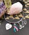 Pink & Teal (Previvor) Ribbon Charm Bracelet - Just Breathe / Meditation Lotus Jewelry - Rock Your Cause Jewelry