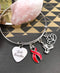 Red Ribbon Charm Bracelet - Just Breathe / Meditation - Rock Your Cause Jewelry