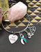 Teal & White Ribbon Charm - Just Breathe / Meditation, Lotus Bracelet - Rock Your Cause Jewelry