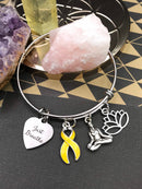 Yellow Ribbon Bracelet - Just Breathe / Meditation Gift - Rock Your Cause Jewelry