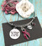 Burgundy Ribbon Charm Bracelet - She Believed She Could So Did - Rock Your Cause Jewelry