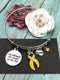 Gold Ribbon Charm Bracelet - She Believed She Could, So She Did - Rock Your Cause Jewelry