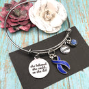 Periwinkle Ribbon Charm Bracelet – She Believed She Could, So She Did - Rock Your Cause Jewelry