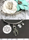 Gray (Grey) Ribbon Charm Bracelet - Though She Be But Little, She is Fierce - Rock Your Cause Jewelry