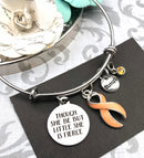 Peach Ribbon Bracelet - Though She But Little, She Is Fierce - Rock Your Cause Jewelry